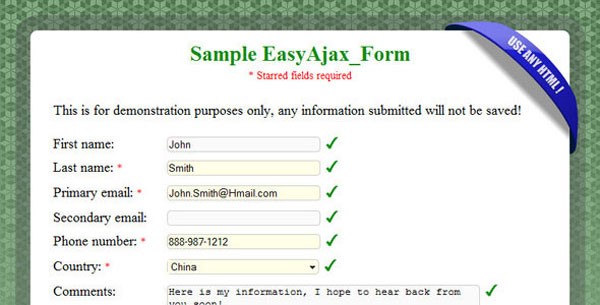 Utiliser la validation Ajax pour créer des formulaires web