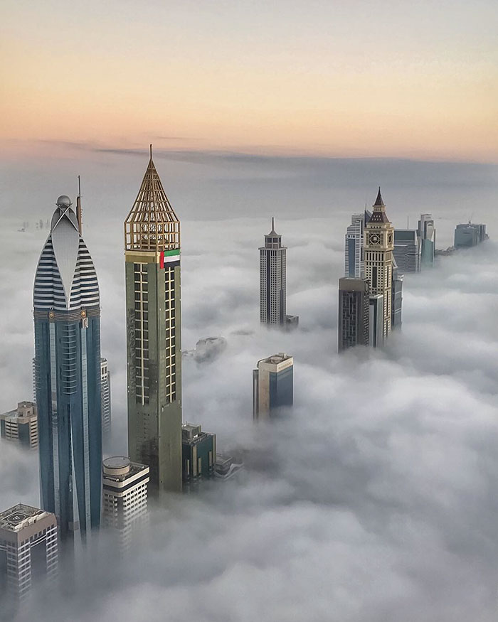 Des photos de Dubaï au-dessus des nuages par le prince de la ville